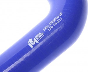 Патрубок ЗИЛ-5301 радиатора нижний Н/О (L=130х120мм,d=38) силикон MEGAPOWER 13016211 MEGA POWER