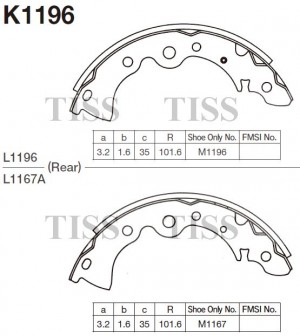K1196 колодки барабанные задние!\ Nissan Almera Classic 1.6 06> K1196 MK KASHIYAMA