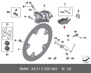 Комплект тормозных колодок, дисковый тормоз 34212335465 34 21 2 335 465 BMW