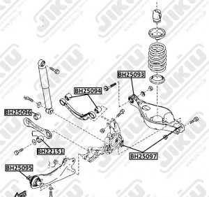Сайлентблок задн подвески MAZDA 6 GG/GH 02-13, ALTEZA 02-08 BH25096 BH25096 JIKIU