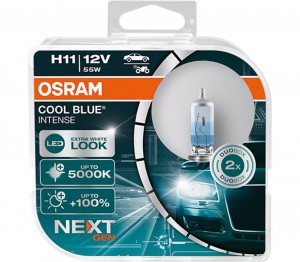 Лампа 12V H11 55W PGJ19-2 +100% 5000K евробокс (2шт.) Cool Blue Intense NextGen  64211CBN-HCB OSRAM