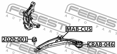 Опора шаровая передн рычага CHRYSLER SEBRING II  2020-001 2020-001 FEBEST