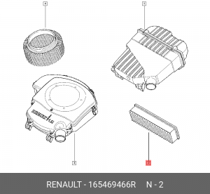 Фильтр воздушный ЛАДА Largus RENAULT Logan (12-) (8кл.) OE 16 54 694 66R RENAULT