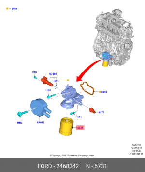 Фильтр масляный FORD Foc/Mon 02- 2468342 2468342 FORD