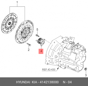 Подшипник выжимной HYUNDAI Genesis (09-) (2.0/3.8) KIA Carnival (06-) (2.9) гидр 4142138000 HYUNDAI KIA