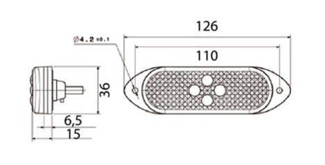 Фонарь габаритный желтый. LED с кабелем 1500 мм 104100 VIGNAL SYSTEMS