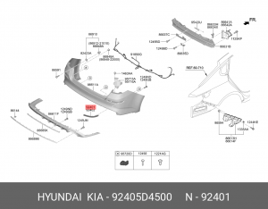 Катафот KIA Optima (18-) бампера заднего левый OE 92405D4500 HYUNDAI KIA