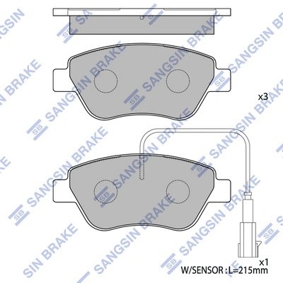 Колодки тормозные FIAT ALBEA/DOBLO/STILO 01 передние SP1201 SP1201 SANGSIN