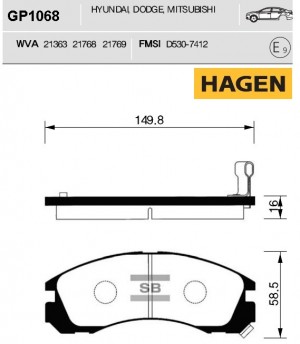 Колодки передние MITSUBISHI OUTLANDER I-III GP1068 GP1068 SANGSIN