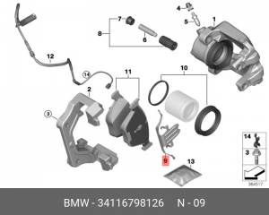пружина тормозных колодок!\ BMW 34 11 6 798 126 BMW