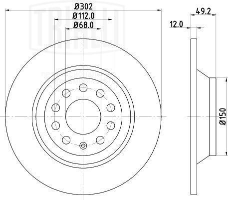 Диск торм. Audi A6 (04-) зад. d=302 (DF 180140)  2шт DF 180140 TRIALLI