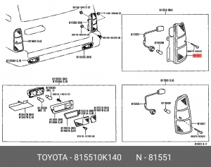 ФАРА TOYOTA 81551-0K140 TOYOTA