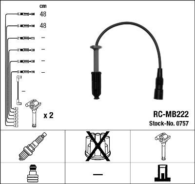 Провода зажигания к-т RC-MB222 0757 0757 NGK