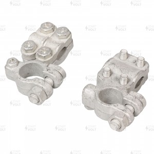 Клеммы АКБ в комплекте латунь, две прижимные планки для проводов до 50мм (SBT 02 SBT 027 START VOLT