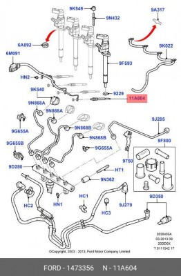 свеча накаливания!\ Ford Focus 2.0TDCi 03> 1 473 356 FORD