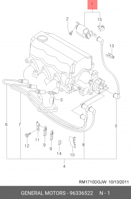 Катушка зажигания DAEWOO Matiz (0.8) OE 96336522 GENERAL MOTORS