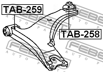 Сайлентблок задний переднего рычага TAB-258 FEBEST