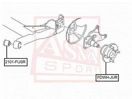 Ступица FORD Fiesta (01-08) задняя ASVA FDWH-JUR ASVA