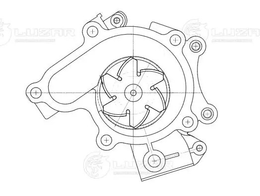Насос водяной Mazda 323 (98-),626 (94-) 1.8i,2.0i (LWP 2501) LWP 2501 LUZAR