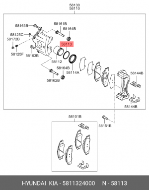 сальник тормозной системы!\ Hyundai 5811324000 HYUNDAI