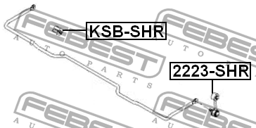 Втулка стабилизатора задняя KIA SPECTRA 2004-2009 (13мм) KSB-SHR KSB-SHR FEBEST