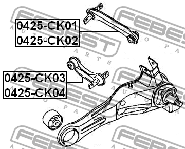 Рычаг задн подвески поперечн правый MITSUBISHI LANCER 95-03, CARISMA 0425-CK04 0425-CK04 FEBEST