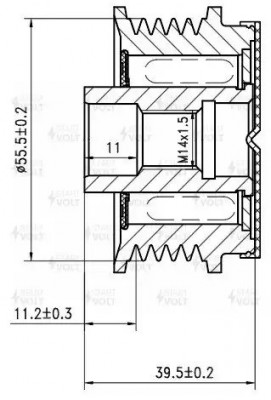 Шкив с обгонной муфтой генер. для а/м Volvo S40 II (03-) 2.4i (тип Denso) (SGP 1 SGP 1012 START VOLT