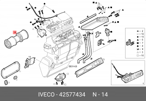вентилятор печки !\IVECO Eurocargo 42577434 IVECO