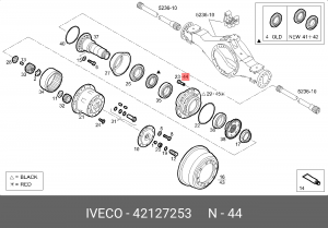 болт колесный! M22x1.5x134\Iveco EuroTrakker/ Cursor 42127253 IVECO