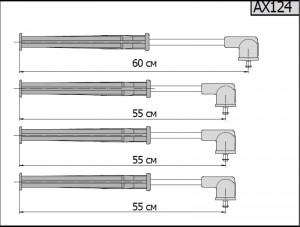 Провод высоковольтный RENAULT Clio (08-) комплект CARGEN AX124 CARGEN