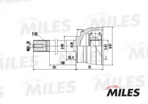 ШРУС наружный NISSAN PATHFINDER/TERRANO 2.4-3.3 98- (GKN 303862) GA10020 GA10020 MILES