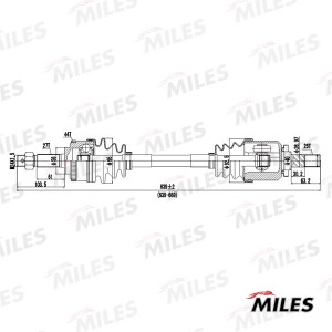 Привод в сборе левый NISSAN PRIMERA P11 1.6 96-02 (ABS) (SKF VKJC6294) GC01080 GC01080 MILES