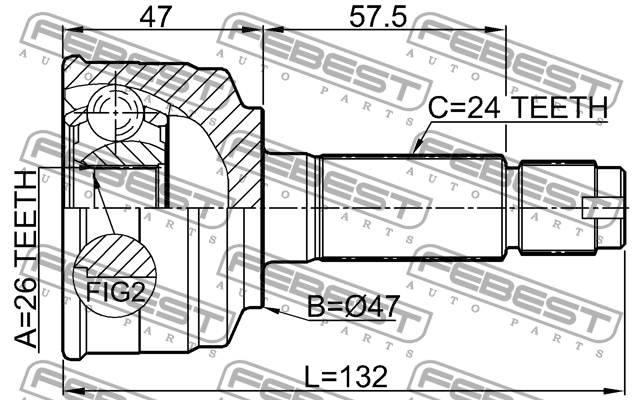 ШРУС наружный к-кт!\ Toyota 0110-075 FEBEST
