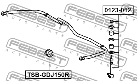 Втулка заднего стабилизатора d29.5 TSB-GDJ150R TSB-GDJ150R FEBEST
