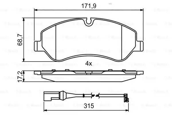 Колодки тормозные дисковые передние 0986494844 0 986 494 844 BOSCH