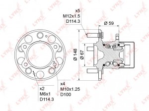 Ступица задняя в сборе (с ABS) подходит для HYUNDAI Elantra(HD) 1.6 06-11 / i30( WH-1240 LYNXAUTO
