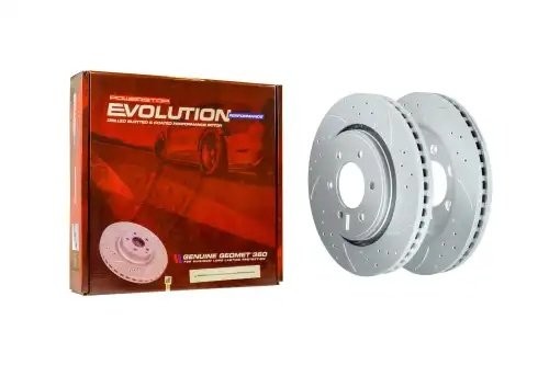 Передний тормозной диск Evolution с перфорацией и насечками, в покрытии GEOMET A AR85108 POWERSTOP