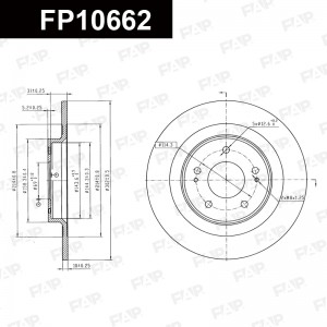 диск тормозной задний! 302x10\ Mitsubishi ASX/Outlander III 1.6D/2.0/2.2D/2.4 4W FP10662 FAP