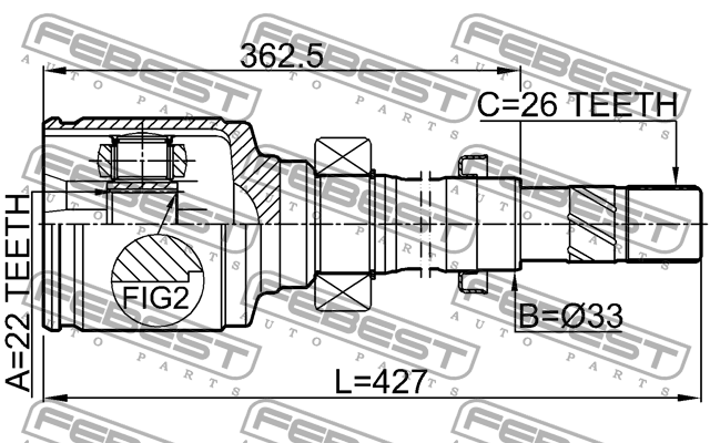 ШРУС внутр правый RENAULT KANGOO 2008- 2411-KANGIIRH 2411-KANGIIRH FEBEST