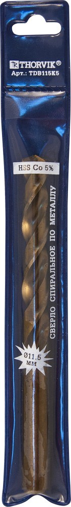 Сверло по металлу 1.5х40мм HSS Cobalt (2шт.) THORVIK TDB015K5 THORVIK