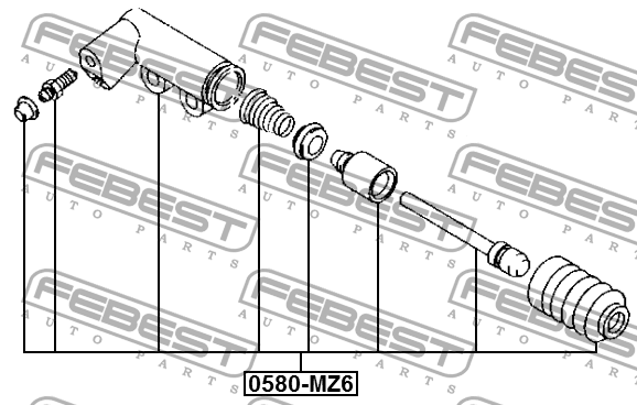 Цилиндр сцепления рабочий MAZDA 6 GG 2002-2008 0580-MZ6 0580-MZ6 FEBEST