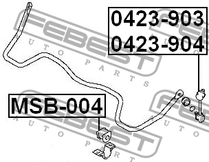 Тяга стабилизатора задн правая MITSUBISHI PAJERO 06- 0423-904 0423-904 FEBEST