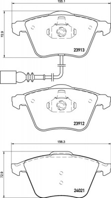 Колодки тормозные VW Golf (09-12) AUDI A3 (03-12) передние (4шт.) MINTEX MDB3183 MINTEX