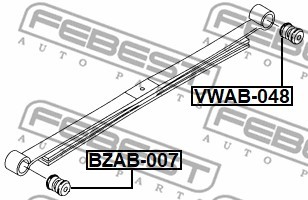 Сайлентблок задней рессоры MERCEDES BENZ 05-13 VWAB-048 VWAB-048 FEBEST