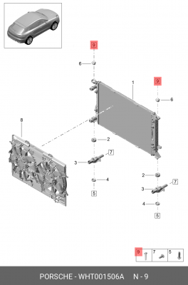 AUDI A4[B8] (2007>)/Q5 (2008>) крепежный палец радиатора 55х20 WHT 001 506 A VAG