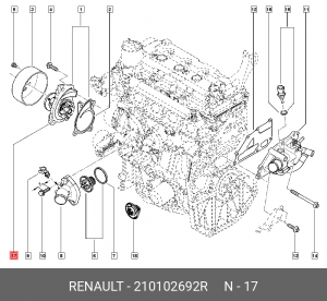 Насос водяной RENAULT Arkana,Duster OE 210102692R RENAULT