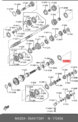 КОЛЬЦО СИНХРОНИЗАТОРА MAZDA S5A31726Y MAZDA