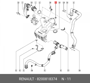 опора воздушного фильтра!\ Renault Duster/Logan 8200818374 RENAULT