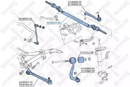 Тяга рулевая BMW 7 (E38) центральная STELLOX 53-02023-SX STELLOX
