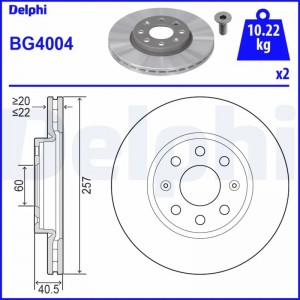 BG4004 диск тормозной передний!\ Fiat Grande Punto 1.2/1.4/1.3D 05> BG4004 DELPHI